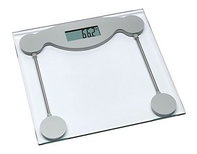 TFA Dostmann Limbo 50.1005.54 Bathroom Scales with Tempered Glass Tread and Accurate Weighing Technology (DMS Sensors), Flat Design, Transparent/Silver