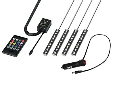EUFAB 13459 - Illuminazione Interna a LED, 12 V, 4 Strisce con Telecomando IR