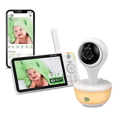 LeapFrog LF815HD Video Baby Monitor with 5 Inch HD Color Screen, WiFi, Temperature and Humidity Sensor, Wide Angle Lens, Intercom, Color Night Light, 8X Zoom, Sleep Profile