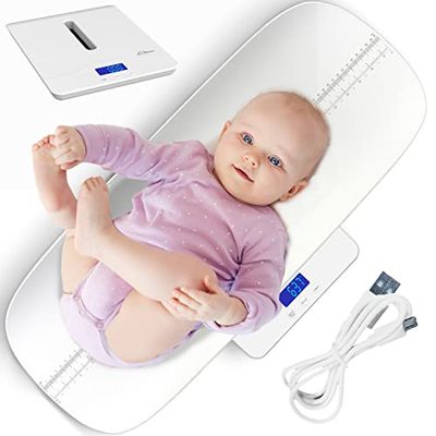 Avec Maman AM05 Elektronische babyweegschaal, digitale weegschaal voor baby's en volwassenen tot 100 kg, grote capaciteit en tarra-functie, inclusief zachte hoes, ideaal voor premature baby's, nieuw