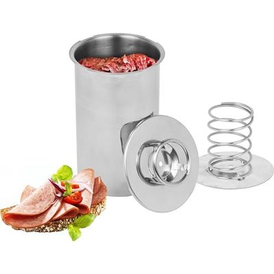 Multidepot Presse A Jambon, Modèle Numéro 313015, Capacité 1,5 kg de viande, Dimensions 17 x 10 x 10 cm, Acier Inoxydable, Argent