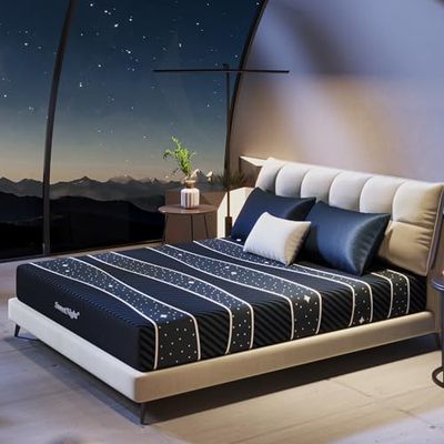 Sweetnight Matelas à Ressorts ensachés, 5 Zones de Confort, Bleu Epaisseur 20 cm, 160x200 cm