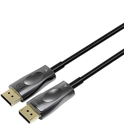 PremiumCord Optique 8K DisplayPort 1.3/1.4 Câble 20 m, Port d'Affichage sur DisplayPort, 32,4 Gbps, Vidéo 8K @ 60Hz, 5K @ 60Hz, 4K @ 60Hz 2160p, M/M, Connexions Dorées, Noir