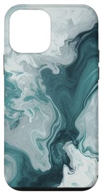 iPhone 12 mini Turquoise Blue Watercolor Art, Abstract Turquoise Art Case