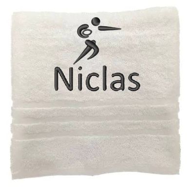 Asciugamano personalizzato con nome Nome sportivo splendidamente ricamato Asciugamano da bagno Asciugamano in cotone 100% personalizzato con nome (100 x 50 cm, Rugby)