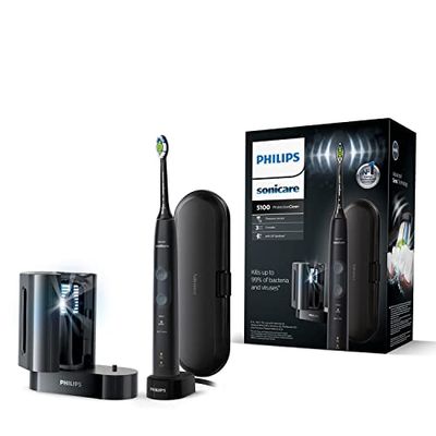 Philips Sonicare ProtectiveClean 5100 Spazzolino elettrico sonico, Spazzolino & Igienizzatore (modello HX6850/57)