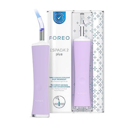 Foreo Espada 2 Plus, Terapia a Luce LED di Precisione, Dispositivo Anti-Acne, Approvato dalla Fda, Silicone Medico, Trattamento Viso per Cicatrici, Brufoli e Macchie Viso, Lavender