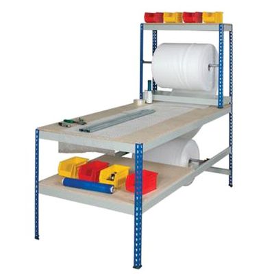 Action Handling RRLPS/18/09/21/03MDF Long Packing Workstation, MDF Top, 1830 mm H x 915 mm W x 2135 mm L, 300 kg Load Capacity