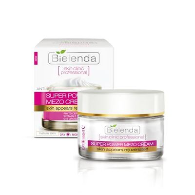 Bielenda Professional Crema Mezo Antiarrugas, Crema con Q10 Liposomado y Vitamina E, Tratamiento Antiedad para el Rostro, Día/Noche, 50 ml