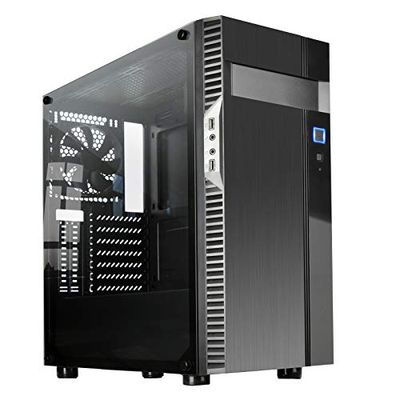 Silverstone SST-PS14B-E - Caja de Torre ATX de Precision, Panel Lateral de Vidrio Templado Ahumado, Negro