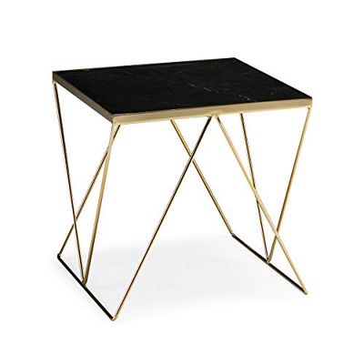 Mesa AUXILIAR 45X45X45 MARMOL/METAL DORADO