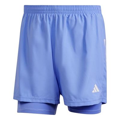 adidas Uomo Own The Run Climacool 2in1 Short, Blue Fusion, XL