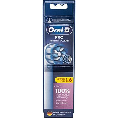 Oral-B Pro Sensitive Clean Lot de 6 brosses à dents électriques pour brosse à dents électrique - Nettoyage doux des dents - Poils innovants en forme de X