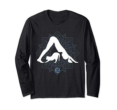 Yoga divertente con il gatto | Mandala | Om | Namaste regalo Maglia a Manica