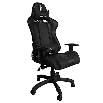Triton p050-f1-bb Gaming Chair-sedia, Simili Cuir, Noir/Noir, 75 x 60 x 140 cm