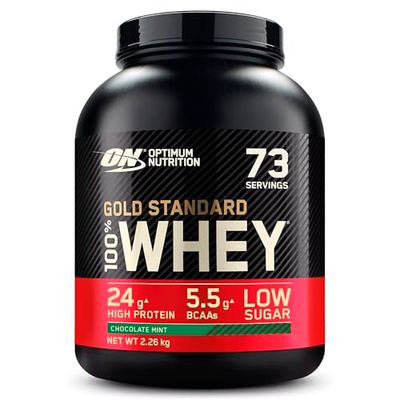 Optimum Nutrition Gold Standard Whey Muscle Building and Recovery Protein Powder With Naturally Occurring Glutamine and Amino Acids, Chocolate Mint, 73 Servings, 2.26kg, Packaging May Vary