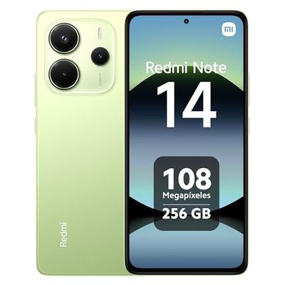 Xiaomi Redmi Note 14 - Smartphone de 8+256GB, Pantalla de 6.67" AMOLED FHD+ 120Hz, MediaTek Helio G99-Ultra, cámara de 108MP, TurboCharge 33W, 5500 mAh, Cargador no Incluido, Verde (Versión ES)