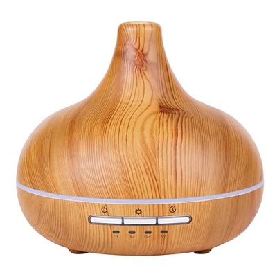 Grundig Aroma Diffuser Humidifier 300ml - Electric Aroma Diffuser with LED Lighting and Timer - Aromatherapy with Essential Oils - Wireless Fragrance Diffuser - Bamboo