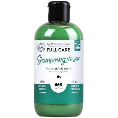 Monsieur Barbier : Shampoo Uomo Barba e Capelli Senza Solfato FULL CARE - Prodotto francese 2 in 1 nutriente, naturale, anti-caduta per una cura completa al profumo di sandalo - 250 ml
