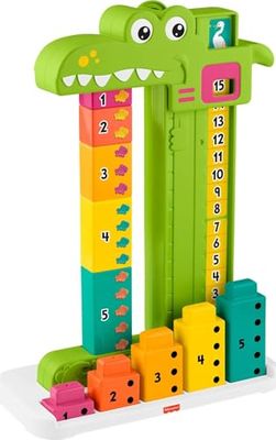 Fisher-Price L’Alligator des Additions Jouet pour Apprendre à Compter avec 10 Blocs à empiler, pour Les Enfants à partir de 3 Ans, JCT13