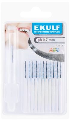 Ekulf Lot de 12 brosses à dents interdentaires 0,7 mm