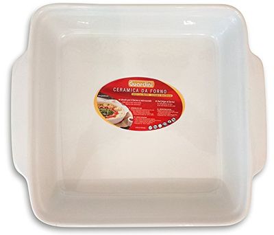 Guardini, Cerâmica, fonte para forno quadrado médio de 25 x 22 cm, material: Cerâmica. Cor branca.