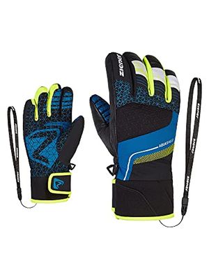 Ziener Lonzalo, guanti da sci per bambini, per sport invernali, impermeabili, Primaloft, blu persiano, 4,5