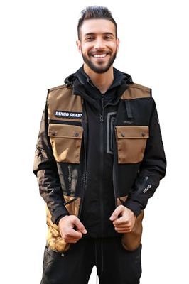 DINGO GEAR Gilet professionale per addestramento cani, realizzato a mano in Ripstop e rete, molte tasche funzionali, leggero, colore marrone coyote, taglia S (S01494)