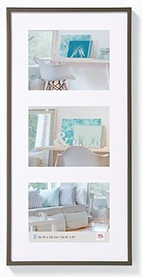 walther design Moldura de aço 3 x 15 x 20 cm galeria com passepartout, moldura de plástico New Lifestyle KV320D