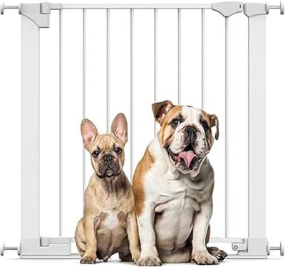 Bettacare SafeStep Dog Gate, White, 75cm - 82cm, Extra Low Walkthrough, Pressure Fit Safety Gate, Pet Gate for Stairs, Hallways and Doors, Easy Installation