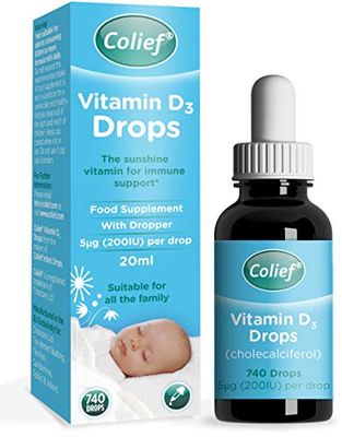 Colief Vitamin D3 Drops | The Sunshine Vitamin for Immune Support | Food Supplement | 20ml