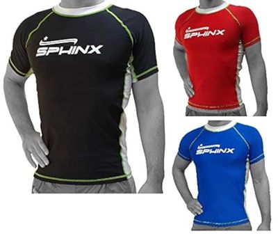 Kenneth J Lane Sphinx Rashguard T-shirt met korte mouwen, uniseks, volwassenen