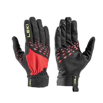 Leki Guanti Ultra Trail Storm, Black-Red-Neonyellow, EU 11