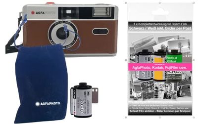 Agfa - Película analógica de 35 mm para fotografía (35 mm), Color marrón + Negro y Blanco