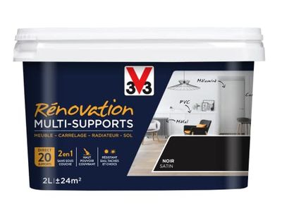 V33 Peinture rénovation multi-supports, Noir 2L