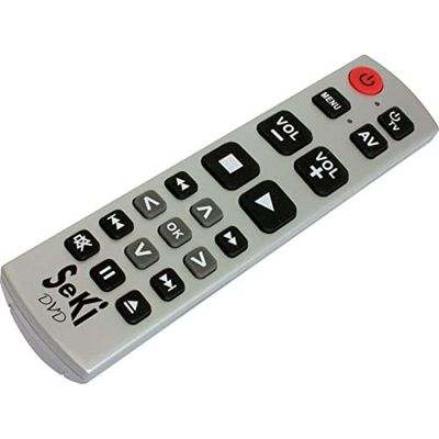 Seki DVD Prata – Universal – Controlo à distância com botões grandes, para idosos e crianças