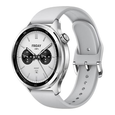 Xiaomi Watch S4 Smartwatch – 1.43" AMOLED Display, Bluetooth Calling, Heart Rate & SpO2 Monitor, Sleep & Stress Tracking, 150+ Fitness Modes, 5ATM Waterproof, 12-Day Battery, GPS – Sliver