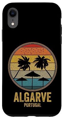 Carcasa para iPhone XR Algarve Portugal Retro Vintage Sunset 80s Playa desgastada