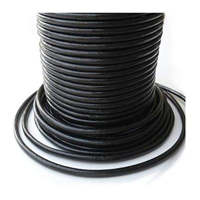 Auroris Cordon en Cuir Rond Noir Ø 3 mm Rouleau de 10 mètres