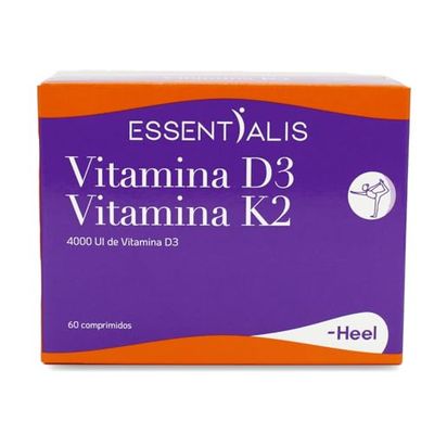 Essentialis Vitamina D3+K2 – Vitamina D3 4000UI y Vitamina K2 100 mcg - Alta Biodisponibilidad – Ayuda a mantener niveles adecuados de vitamina D en el organismo - Para 2 meses - 60 comprimidos