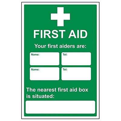 VSafety "First Aid/First Aiders/Location" Sign, (Pack van 3)