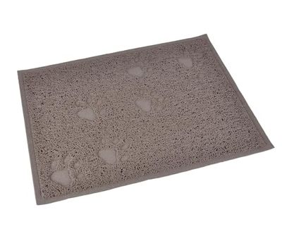 LOVE STORY Tappeto pasto/lettiera rettangolare motivo zampe, 40 x 30 cm, colore: tortora