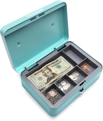 Honeywell Safes & Door Locks 6112TL Standard Steel Cash Box with Key Lock, Black