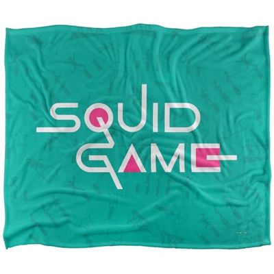 Squid Game Couverture Douce au Toucher Soyeux avec Logo Aqua 152 x 127 cm