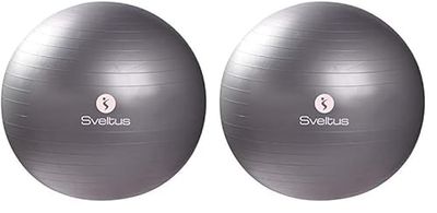 Sveltus Gymball 65 cm Adulto Unisex, Gris (Paquete de 2)
