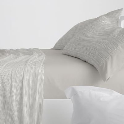 Burrito Blanco Beddengoedset, bed met 135 cm (+ maten beschikbaar), 100% katoen, design 625, kleur steen (135 x 190/200 cm)
