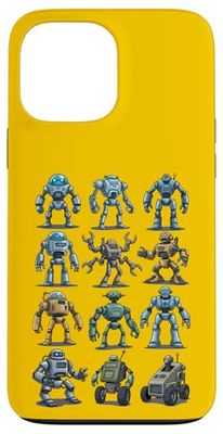 Robot Collection Tech Grid Futuristic Funny Robotics Droids Case for iPhone 13 Pro Max