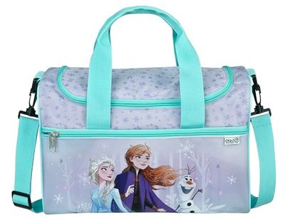 Scooli - Disney Frozen sporttas voor kinderen - ruim hoofdvak - verstelbare schouderriem - Anna&Elsa design - robuust, blauw, Einheitsgröße