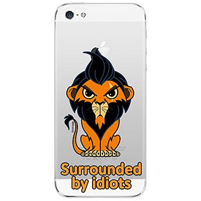 ERT GROUP mobiltelefonfodral för Iphone 5/5S/SE originalt och officiellt licensierat Disney mönster Scar 001 optimalt anpassad till formen på mobiltelefonen, gedeeltelijk transparant