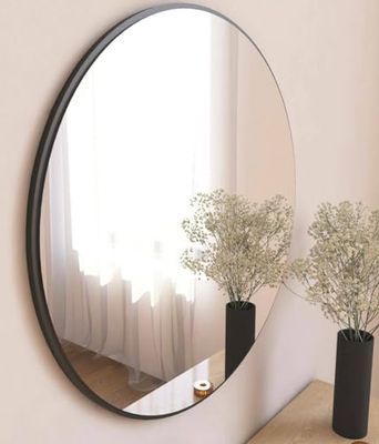 Dmora - Miroir Euterpe, Verre miroité, Objet d'ameublement Mural, Décoration avec Miroir, 60x2h60 cm, Noir